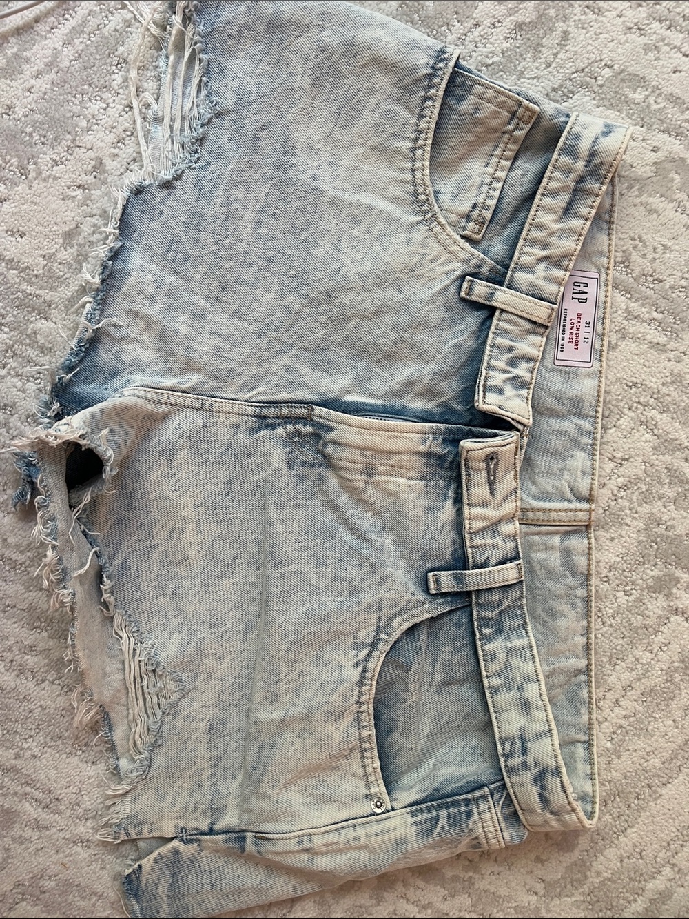 GAP Light Blue Distressed Denim Shorts